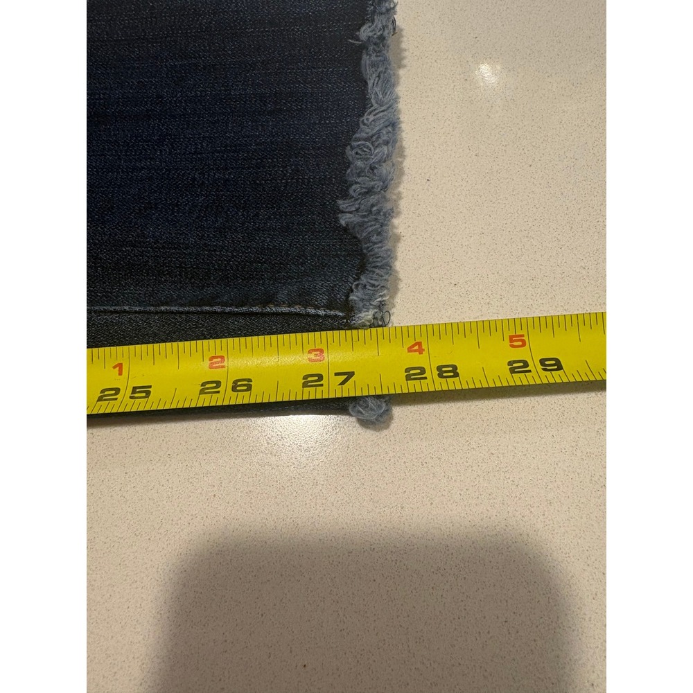 For The Republic Womens Size 14 Dark Wash Frayed Hem Skinny Jeans Side Slit - Picture 9 of 9
